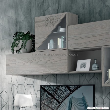 Graue moderne Wohnwand