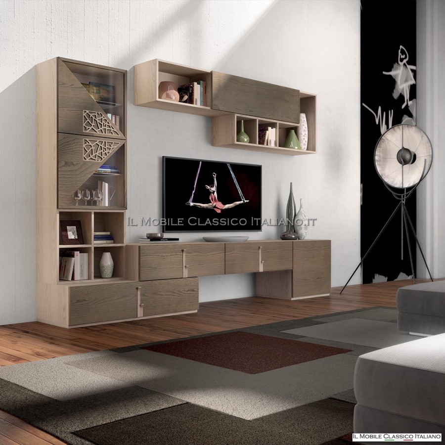 Ausgestattete Wand mit modernem Design