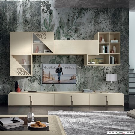 Modern equipped wall for living room