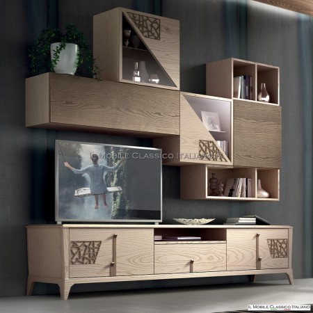 Parete attrezzata moderna in legno