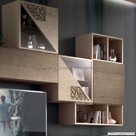 Parete attrezzata moderna in legno