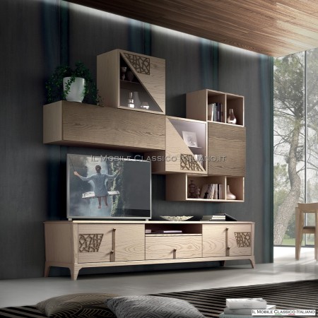 Parete attrezzata moderna in legno