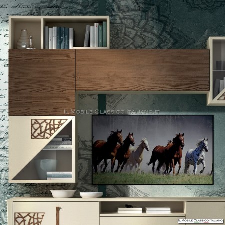 Pared equipada moderna contemporánea