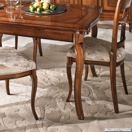 Mesa extensible clásica de madera rectangular