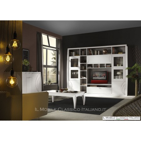 Tavolino rettangolare con piano in vetro