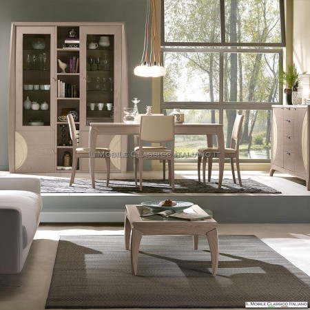 Tavolino rettangolare con piano in vetro