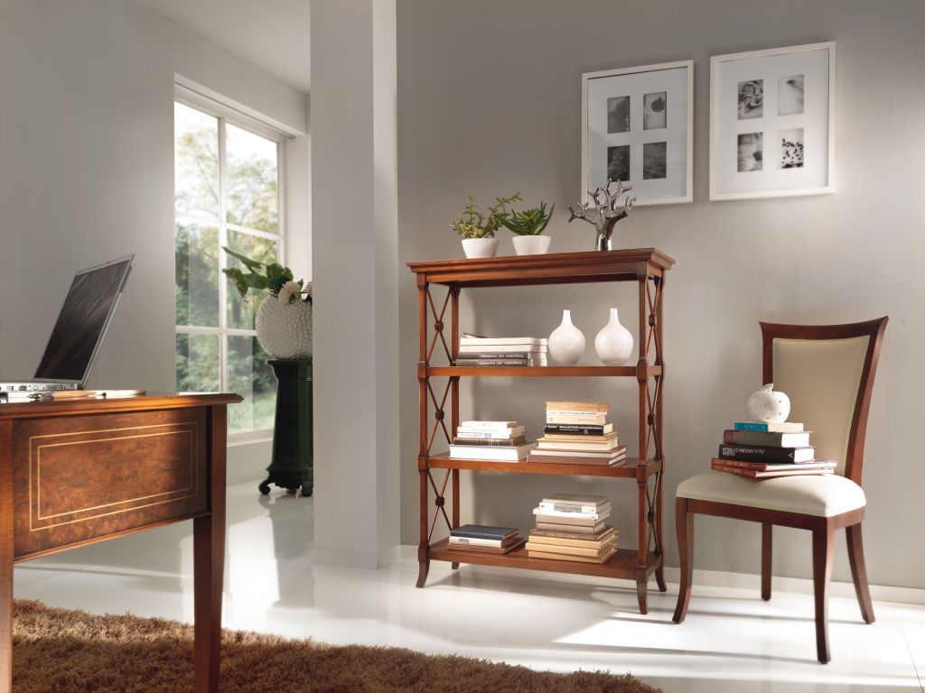 Libreria classica in ciliegio con fianchi aperti